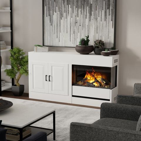 Optimyst Aura Electric Fireplace Mobile